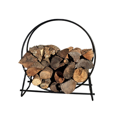 24 Inch Firewood Rack Outdoor with Cover - Indoor Firewood Holder - Round Wood Rack