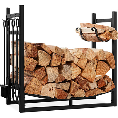 Heavy Duty Firewood Racks Indoor Outdoor Log Rack with Kindling Holder