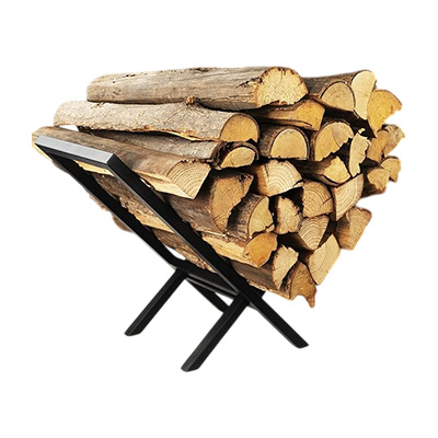 Firewood Rack Indoor Outdoor, Portable Wood Log Rack, Black Steel Fireplace Log Holder