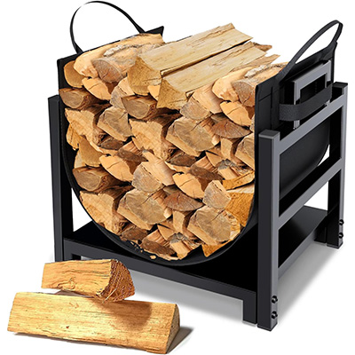 Firewood Rack Log Holder Indoor with Wood Carrier Powder-coated Steel Made,