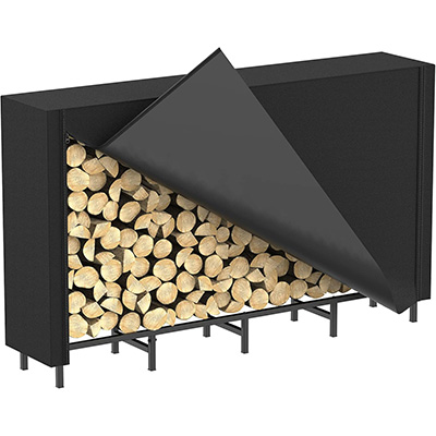 12ft Firewood Log Rack with Cover Outdoor, Heavy Duty Indoor Outdoor Firewood Storage Log Rack