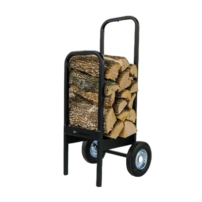 Firewood Cart, 250 lbs Capacity, Black Heavy Duty Steel Dolly Hauler with PU Wheels