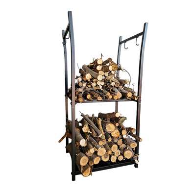 Firewood Shelf, Steel, Anthracite, 100 x 60 x 30 cm Firewood rack log rack holder