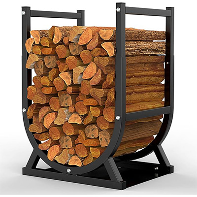 Firewood Rack Indoor Outdoor Height Adjustable Thickened Metal Fireplace Rack
