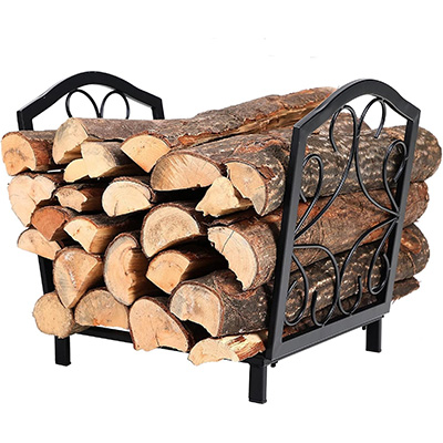 Firewood Rack, Iron Wood Storage Container for Fireplace, Heavy Duty Log Storage