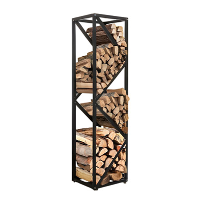 Adjustable Storage Holder for Fireplace & Outdoor Fire Pits - Durable Welded Joint, Easy Assembly