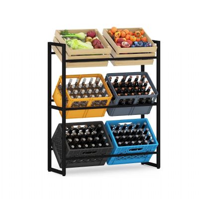 Drinks Crate Rack 71 x 30 x 140 cm for 6 Boxes Drink Crate Holder Stand Shelf