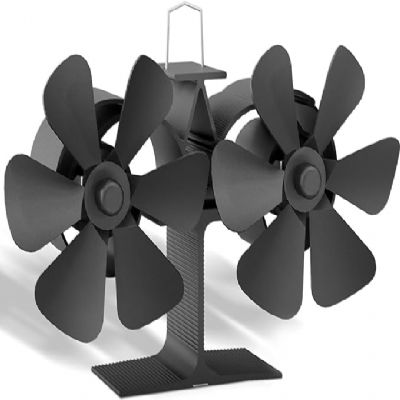 Wood Stove Fan Heat Powered Non Electric  Dual Motor Fireplace Fan