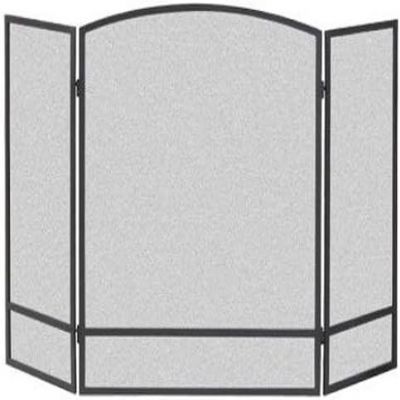 3-Panel Arch Screen with Double Bar for Fireplace, 29.25 Inch
