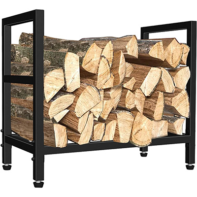 Small Firewood Rack Iron Log Holder for Indoor Fireplace