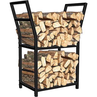 Firewood Rack for Indoor Outdoor 2 Tier Firewood Holder for Fireplace