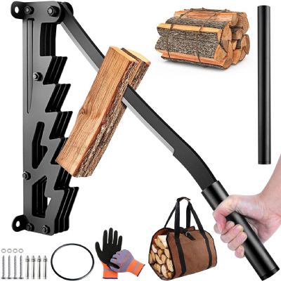 Wall Mounted Firewood Splitter with Extended Handle, Manual Kindling Splitter